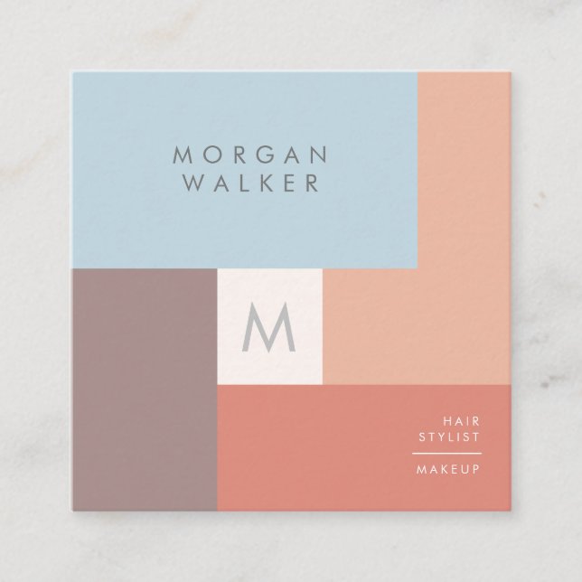 Modern Pastel | Square Business Card (Front)