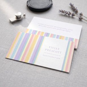 Modern Pastel Stripe Frame Design Business Card