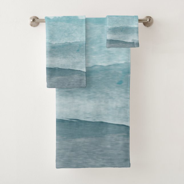 Modern pastel terrazzo pattern bath towel set (Insitu)