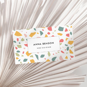 Modern pastel terrazzo pattern business card