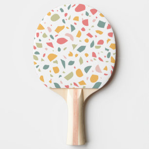 Modern pastel terrazzo pattern ping pong paddle