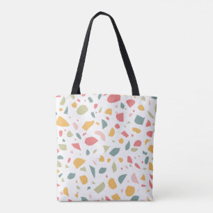 Modern pastel terrazzo pattern tote bag
