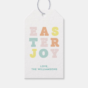 Modern Pastel Typographic Easter Gift Tags