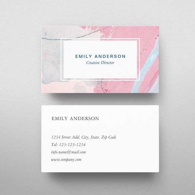 Modern Pastel Watercolor Brushes Business Card (Creator Uploaded)