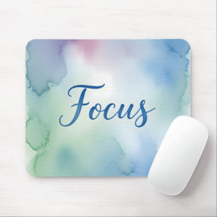 Modern Pastel Watercolor Focus Motivational Mouse Pad