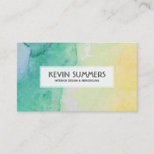 Modern Pastel Watercolors Background Business Card