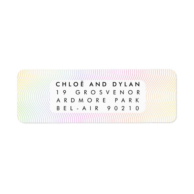 Modern Pastel Wavy Guilloché Return Address (Front)