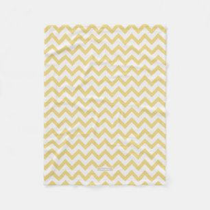Modern pastel yellow and white chevron pattern fleece blanket