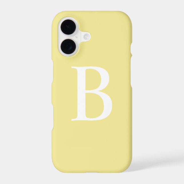 Modern Pastel Yellow Bold Typography Monogram (Back)