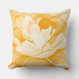 Modern Pastel Yellow Watercolors Flower Closeup Cushion