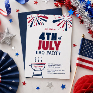 Modern Patriotic 4th of July BBQ Party Invitation