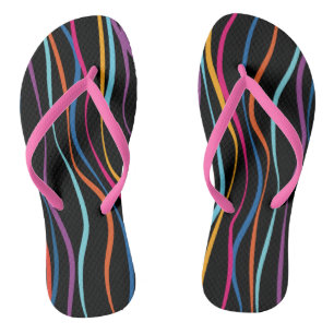 Modern Pattern Coloured Waves Flip Flops