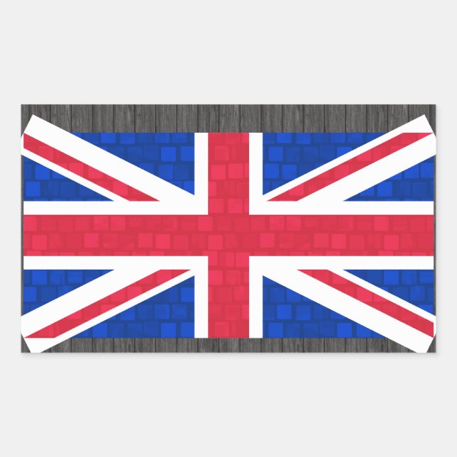 Modern Pattern English Flag Rectangular Sticker (Front)
