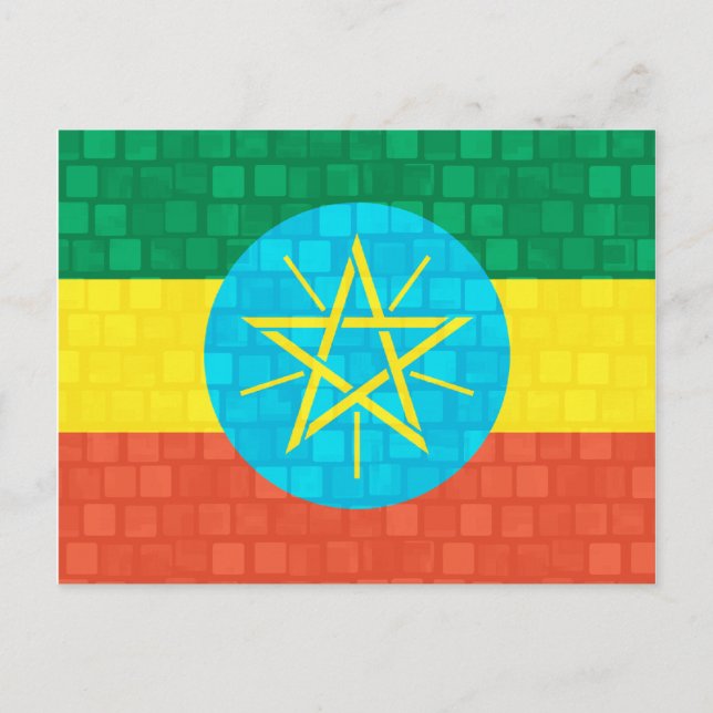 Modern Pattern Ethiopian Flag Postcard (Front)