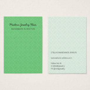 Modern Pattern Green Earring Display Card
