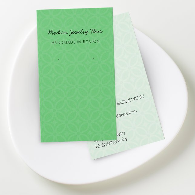 Modern Pattern Green Earring Display Card (Modern Pattern Green Earring Display Card)