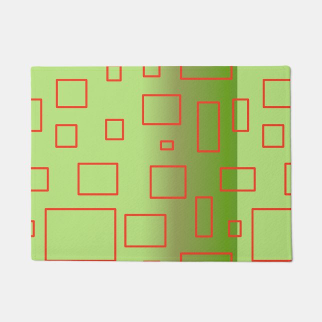 Modern Pattern Green Geometric Design  Doormat (Front)