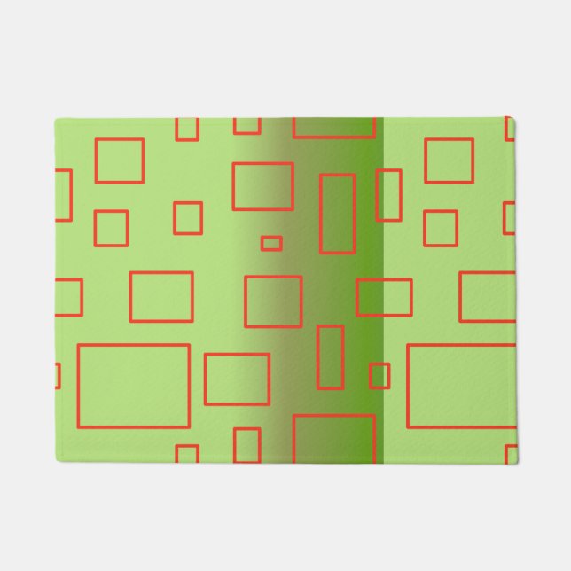Modern Pattern Green Geometric Design  Doormat (Front)