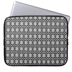 Modern Pattern in Black & Silver Grey Laptop Sleeve