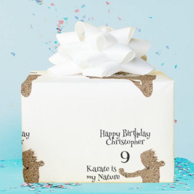 Modern Pattern Martial Arts Karate Kids Birthday Wrapping Paper (Creator Uploaded)