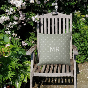 Modern Pattern Monogram   Custom Outdoor Pillow