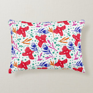 Modern pattern of birds and flowers decorative cushion