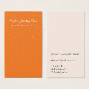 Modern Pattern Orange Earring Display Card