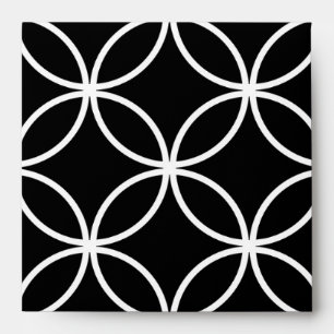 Modern Pattern Overlapping Circles Black White Envelopes