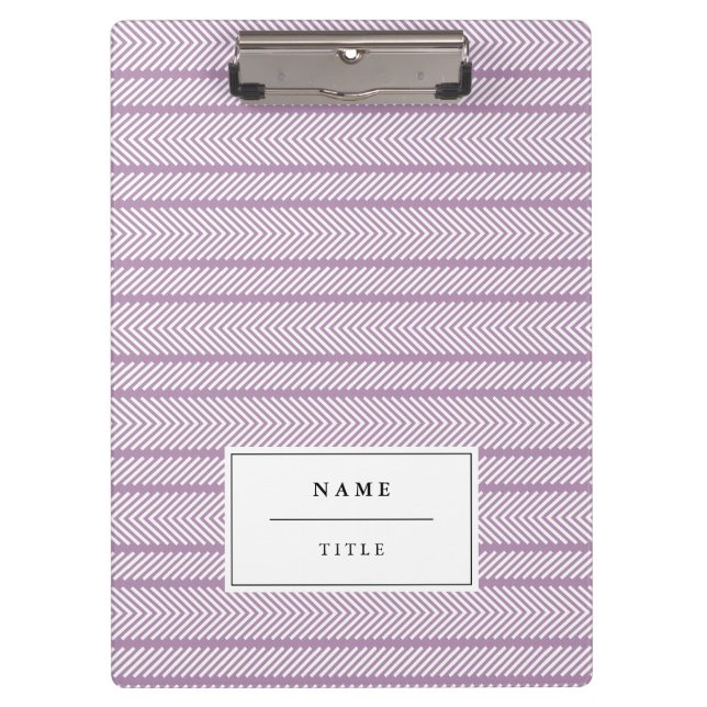 Modern Pattern Personalised Clipboard - Lilac (Front)