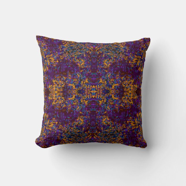 Modern Pattern Pillow on Purple, Orange, Blue (Front)