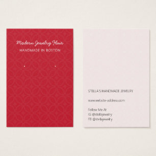Modern Pattern Red Earring Display Card