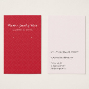 Modern Pattern Red Earring Display Card