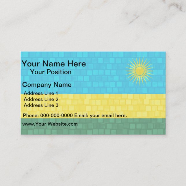 Modern Pattern Rwandan Flag Business Card (Front)
