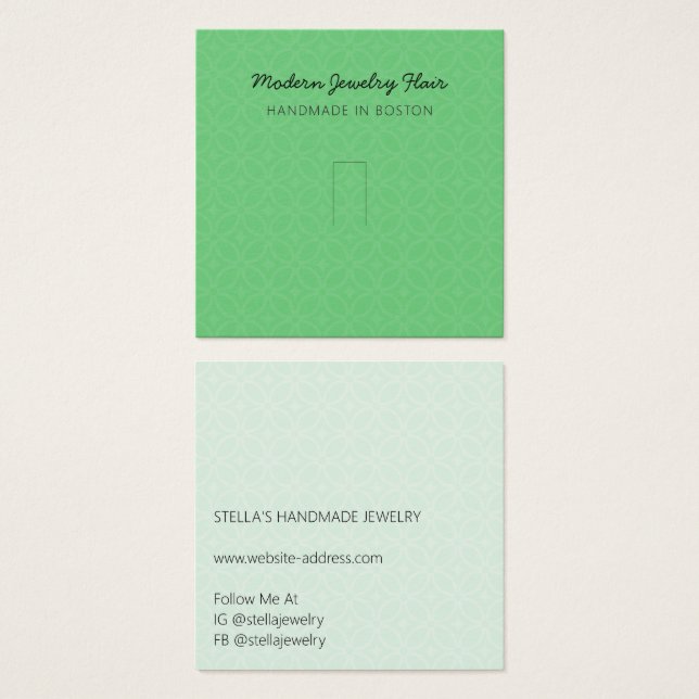 Modern Pattern Vivid Green Ring Display Card (Front & Back)
