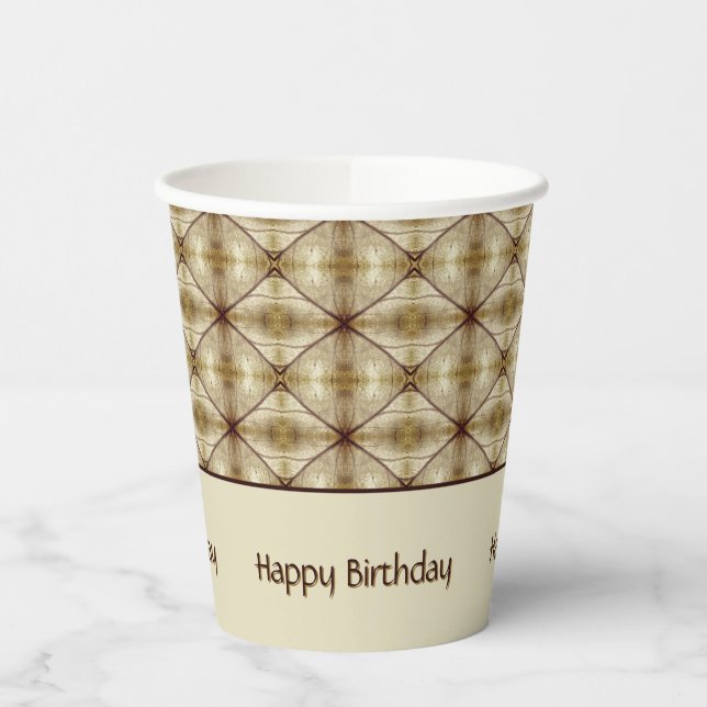 Modern Pattern With Dark Brown Accents Paper Cups (Left)