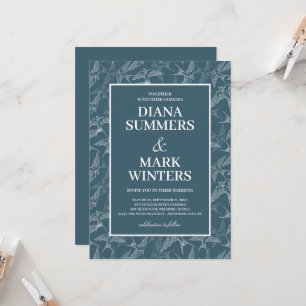 Modern pattern with swallows. Wedding Invitation