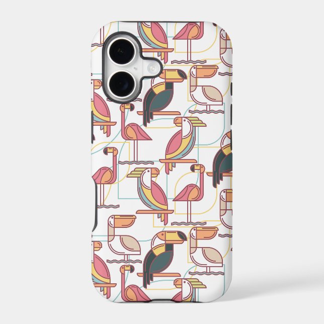 Modern Pattern With Tropical Birds (Back)