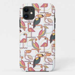 Modern Pattern With Tropical Birds Case-Mate iPhone Case