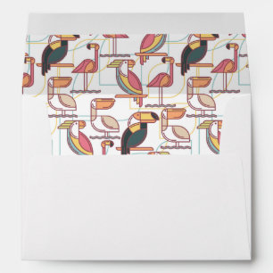 Modern Pattern With Tropical Birds Envelope