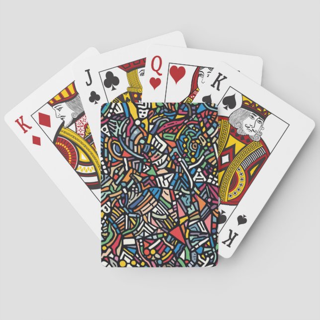 Modern Patterned abstract Playing Cards (Back)