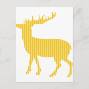 Modern patterned stag postcard