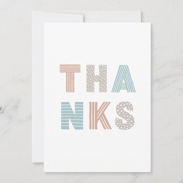 Modern Patterned Typography | Thank You Minimalist Holiday Card (Front)