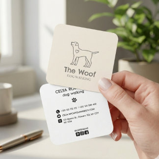 Modern Paw Print Dog Walker & Pet Sitter Business  Square Business Card