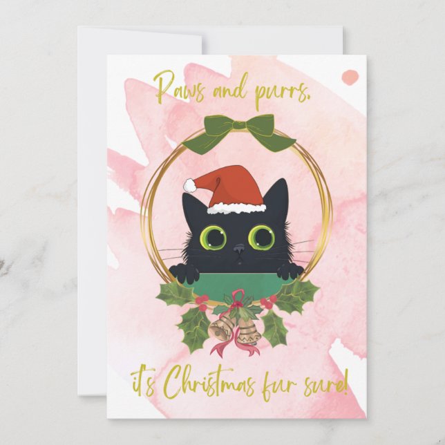 Modern Paws and Purrs Christmas Invitation (Front)