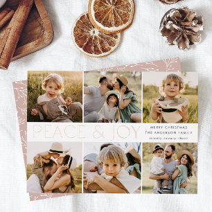 Modern Peace and Joy 6 Photo Rose Gold