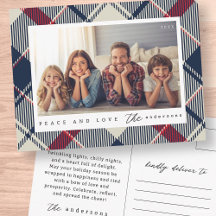 Modern Peace and Love Christmas Family Photo