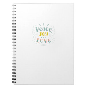 Modern Peace Joy and Love Typography Notebook
