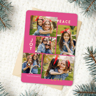 Modern Peace Joy Love Custom Colour Collage