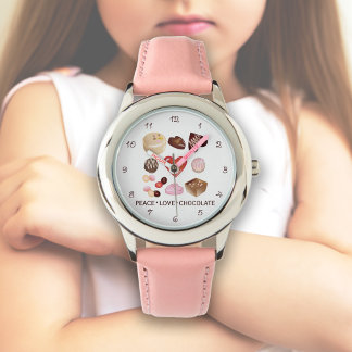 Modern Peace Love Chocolate Candy Heart Watch