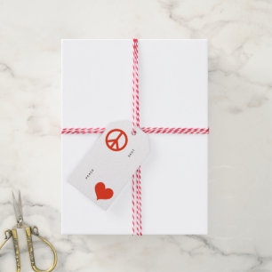 Modern Peace Love Christmas Holiday  Gift Tags